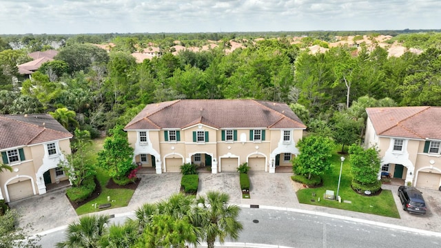 aerial view with a residential view