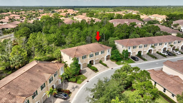 bird's eye view with a residential view