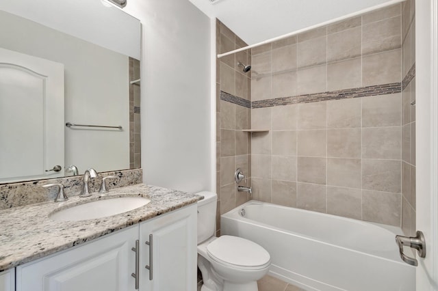 5797 Monterra Club Dr, Lake Worth, FL 33463 - bathroom featuring shower / bathtub combination, toilet, and vanity