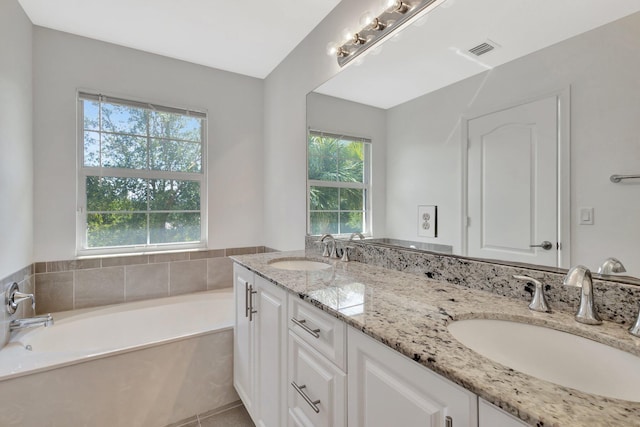 5797 Monterra Club Dr, Lake Worth, FL 33463 - bathroom featuring a healthy amount of sunlight, a sink, and visible vents
