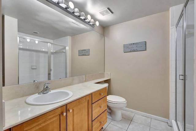 11760 Saint Andrews Pl Unit 204, Wellington, FL 33414 - full bath featuring a baseboard heating unit, visible vents, tile patterned floors, and a stall shower