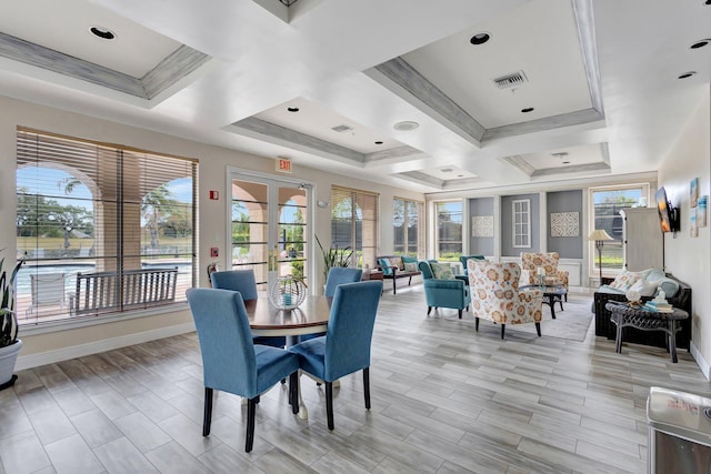 11760 Saint Andrews Pl Unit 204, Wellington, FL 33414 - dining room featuring visible vents, french doors, and a healthy amount of sunlight