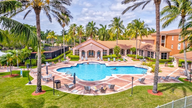 11760 Saint Andrews Pl Unit 204, Wellington, FL 33414 - pool with a yard, a patio area, and fence