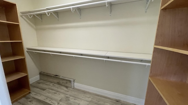 walk in closet featuring wood finished floors