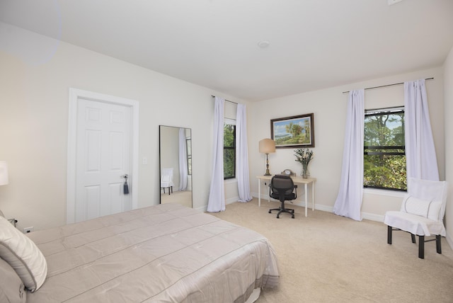 bedroom featuring carpet floors and baseboards