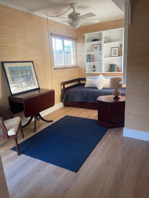 1028 SE 13th Ct, Deerfield Beach, FL 33441 - bedroom featuring baseboards, ceiling fan, and wood finished floors