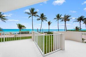 2917 S Ocean Blvd Unit 103, Highland Beach, FL 33487 - view of patio / terrace featuring a balcony and a water view