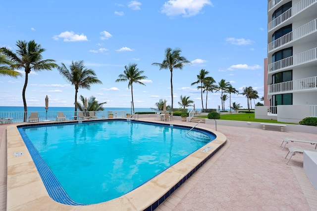 2917 S Ocean Blvd Unit 103, Highland Beach, FL 33487 - pool featuring a water view