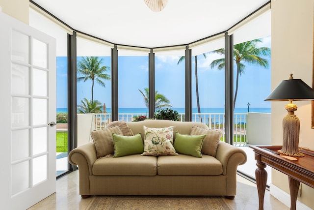 2917 S Ocean Blvd Unit 103, Highland Beach, FL 33487 - sunroom / solarium featuring a water view