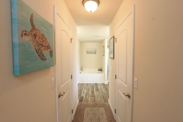 hallway featuring wood finished floors