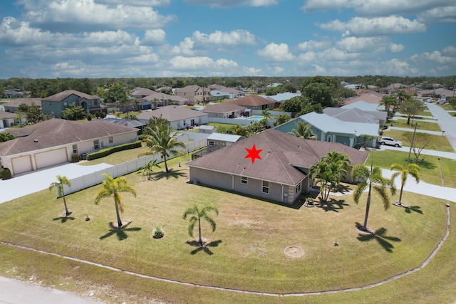 aerial view with a residential view
