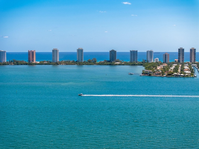 property view of water with a view of city
