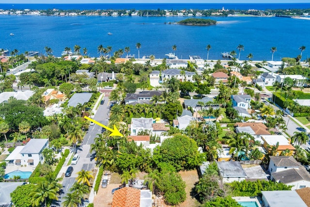 138 Greymon Dr, West Palm Beach, FL 33405 - bird's eye view with a water view and a residential view