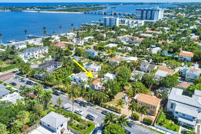 138 Greymon Dr, West Palm Beach, FL 33405 - bird's eye view with a water view and a residential view