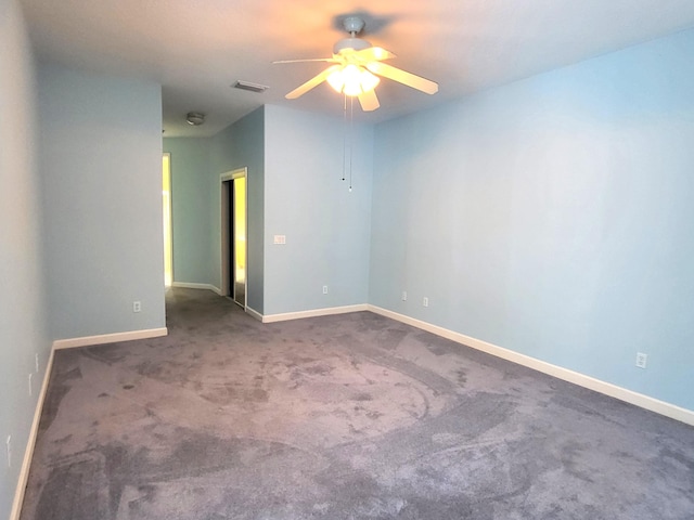 5105 E 1st Sq SW, Vero Beach, FL 32968 - unfurnished room featuring ceiling fan, visible vents, baseboards, and carpet
