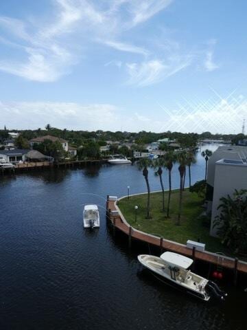 15 Royal Palm Way Unit 505, Boca Raton, FL 33432 - view of water feature with a boat dock