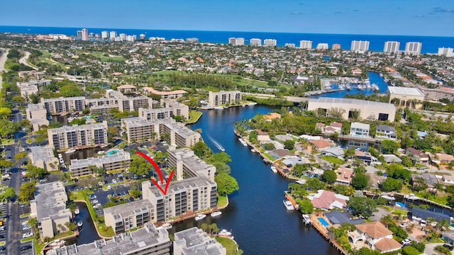 15 Royal Palm Way Unit 505, Boca Raton, FL 33432 - aerial view with a water view and a view of city