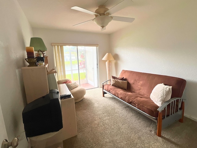 181 Ellesmere D Unit 181, Deerfield Beach, FL 33442 - carpeted living room with a ceiling fan
