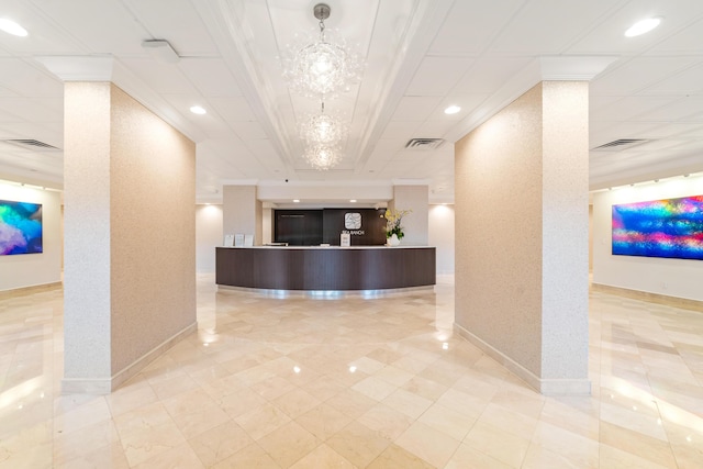 4301 N Ocean Blvd Unit 203, Boca Raton, FL 33431 - welcome area featuring visible vents and a notable chandelier