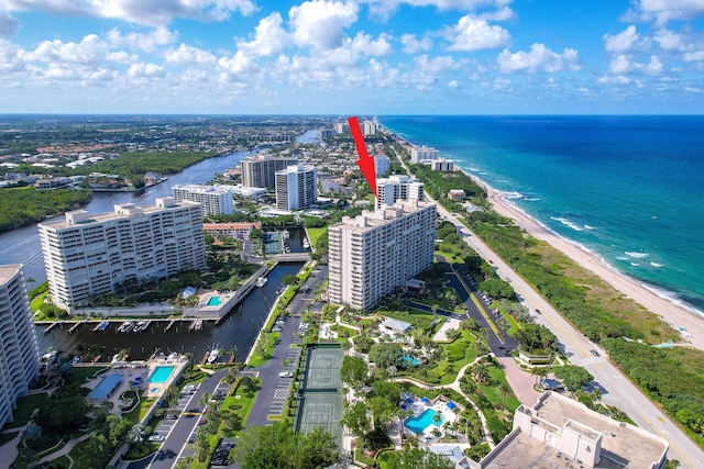 4301 N Ocean Blvd Unit 203, Boca Raton, FL 33431 - bird's eye view featuring a city view and a water view