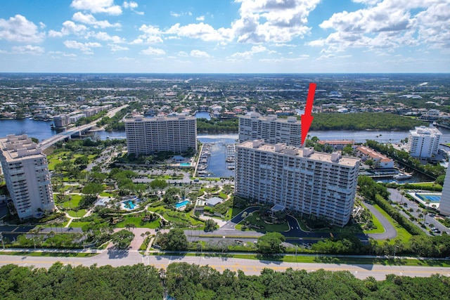 4301 N Ocean Blvd Unit 203, Boca Raton, FL 33431 - birds eye view of property featuring a city view and a water view