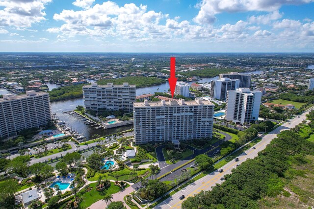 4301 N Ocean Blvd Unit 203, Boca Raton, FL 33431 - aerial view with a city view and a water view