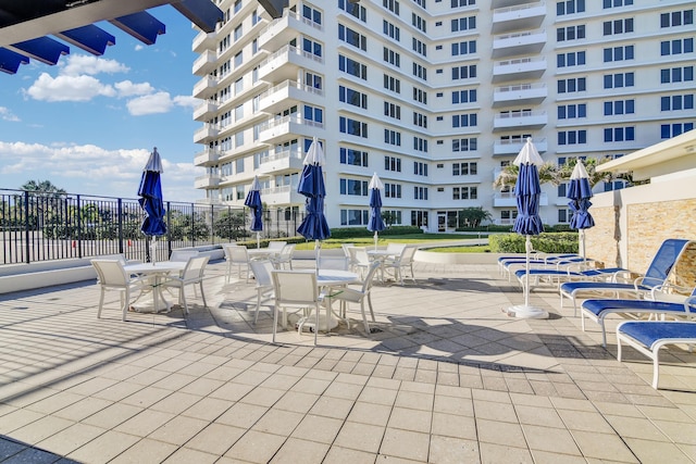 view of patio / terrace with fence