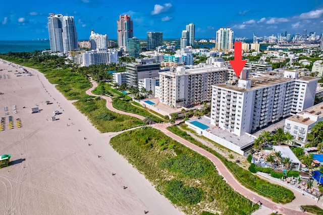 401 Ocean Dr Unit 220, Miami Beach, FL 33139 - water view featuring a view of the beach and fence