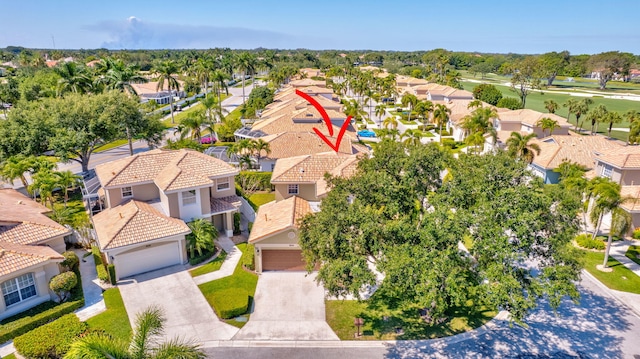 bird's eye view with a residential view