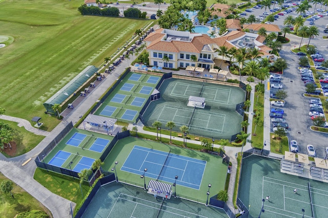 aerial view featuring view of golf course
