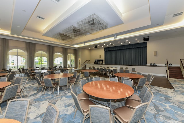 11654 Caracas Blvd, Boynton Beach, FL 33437 - dining space with visible vents and a raised ceiling