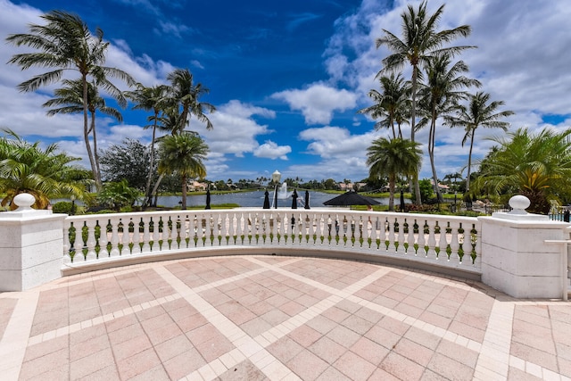 11654 Caracas Blvd, Boynton Beach, FL 33437 - view of patio / terrace with a water view and fence