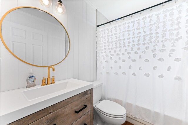 6214 Garrett St, Jupiter, FL 33458 - full bathroom with vanity, shower / bathtub combination with curtain, and toilet