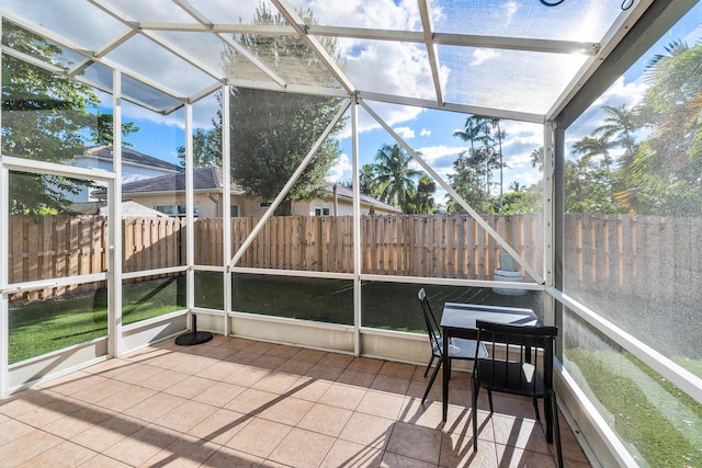 view of unfurnished sunroom