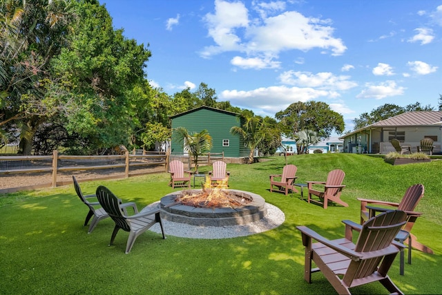 16629 74th Ave N, Palm Beach Gardens, FL 33418 - view of home's community with fence, a lawn, and a fire pit