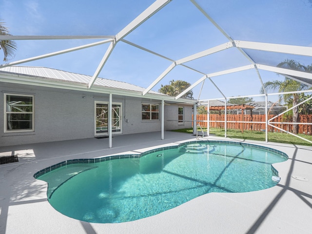 509 SW Feldman Ave, Port Saint Lucie, FL 34953 - view of pool with a patio and glass enclosure