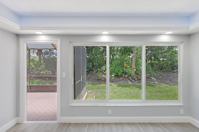 9305 Flynn Cir Unit 8, Boca Raton, FL 33496 - doorway to outside featuring wood finished floors and baseboards