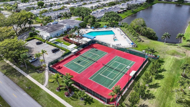9305 Flynn Cir Unit 8, Boca Raton, FL 33496 - bird's eye view of a pool area and a nearby body of water