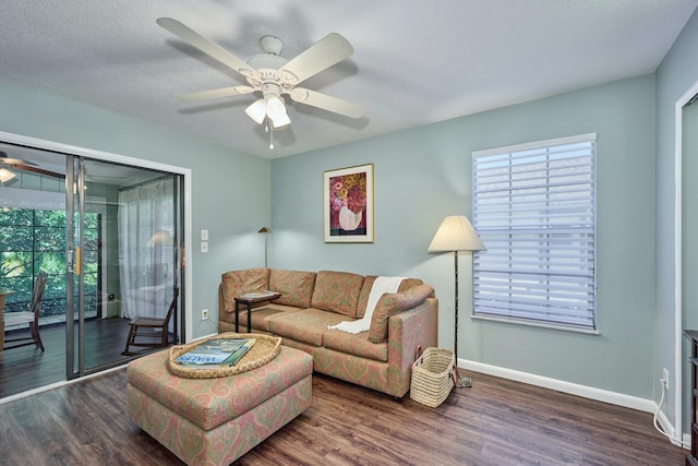 527 10th Ct, Vero Beach, FL 32962 - living area with ceiling fan, healthy amount of natural light, and wood finished floors