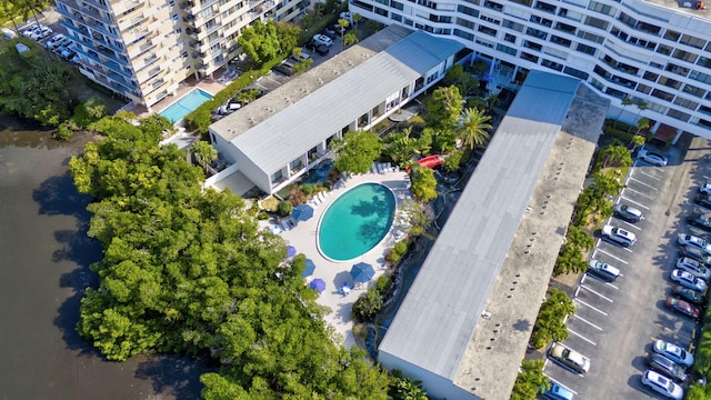 3589 S Ocean Blvd Unit 509, South Palm Beach, FL 33480 - drone / aerial view of a pool area