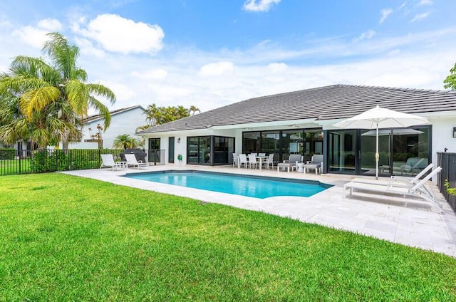 11020 Boca Woods Ln, Boca Raton, FL 33428 - back of house with a patio area and a tile roof
