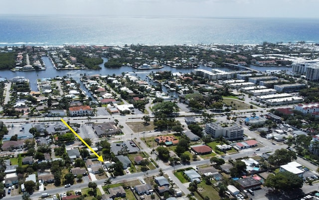 1008 SE 3rd St, Boynton Beach, FL 33435 - birds eye view of property with a water view
