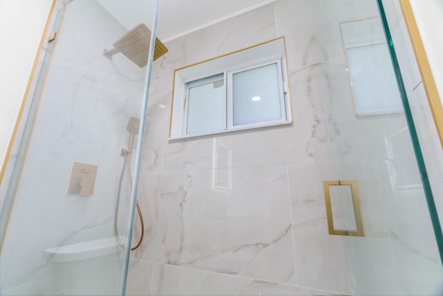 2771 NE 53rd St, Lighthouse Point, FL 33064 - bathroom featuring a marble finish shower