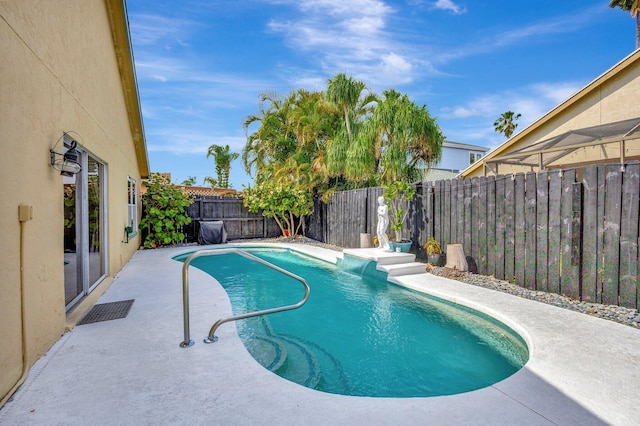 1275 Waterway Cove Dr, Wellington, FL 33414 - view of swimming pool with a fenced in pool, a patio area, and a fenced backyard