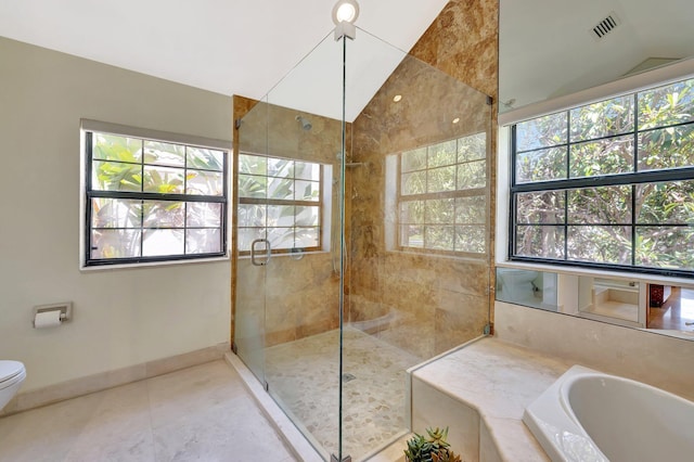 6130 Via Tierra, Boca Raton, FL 33433 - full bath with toilet, tile patterned floors, plenty of natural light, and a shower stall