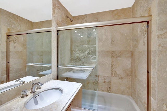 6130 Via Tierra, Boca Raton, FL 33433 - bathroom with vanity and bath / shower combo with glass door
