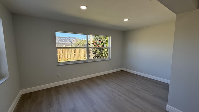 11771 NW 37th St, Sunrise, FL 33323 - unfurnished room featuring recessed lighting, baseboards, and dark wood-style flooring