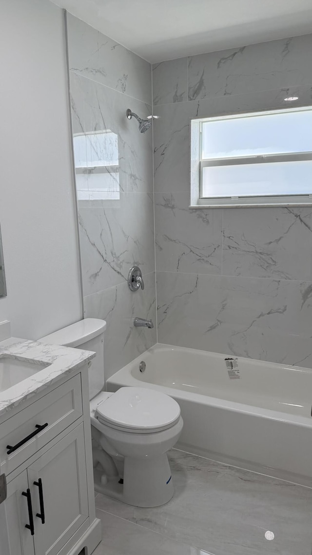 11771 NW 37th St, Sunrise, FL 33323 - bathroom with marble finish floor, shower / bathtub combination, toilet, and vanity