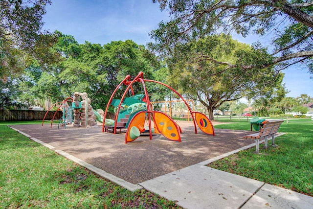 7414 Rosewood Cir, Boca Raton, FL 33487 - community jungle gym with a yard and fence