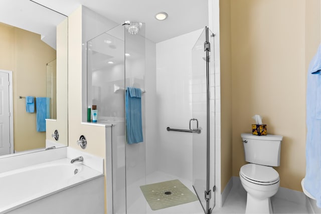23437 Torre Cir, Boca Raton, FL 33433 - full bathroom with a shower stall, recessed lighting, and a bath